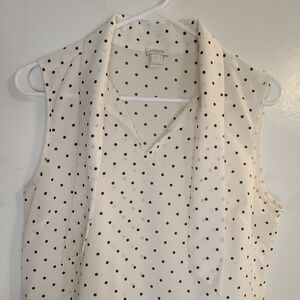 J. Crew Cream and Black Polka Dot Blouse